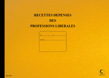Ref: 97381 - Piqûre "Journal Recettes-dépenses pour professions libérales" - 270 x 370 - 80 pages