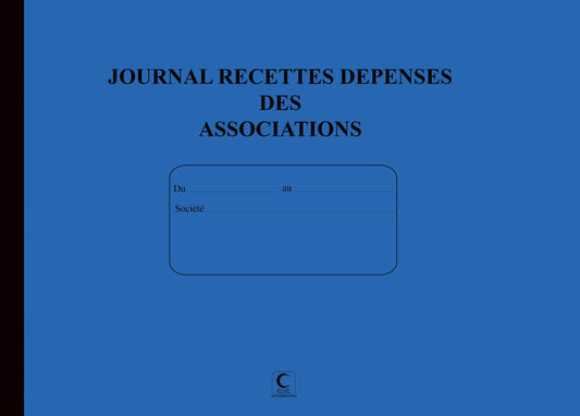 Ref: 97391 - Piqûre "Journal Recettes-dépenses pour associations" - 270 x 370 - 80 pages