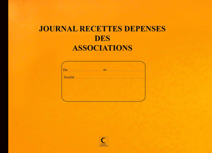 Ref: 97391 - Piqûre "Journal Recettes-dépenses pour associations" - 270 x 370 - 80 pages