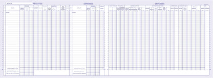 Ref: 97391 - Piqûre "Journal Recettes-dépenses pour associations" - 270 x 370 - 80 pages