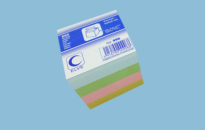 Bloc cube 4 couleurs - vendu par 12 blocs - Ref : 996