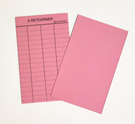 Fiches Bristol Bibliothèque Rose "A RETOURNER"- Ref: B753