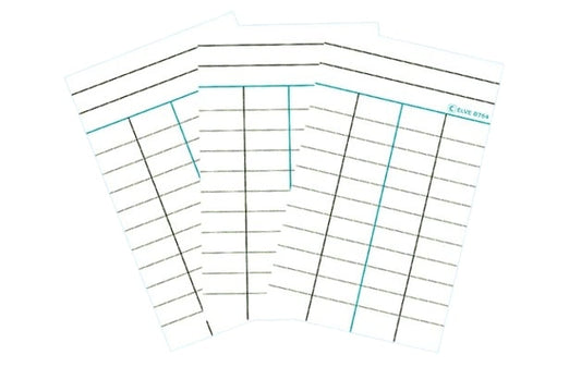 Ref: B7541 - Fiches Bristol Bibliothèque Blanc - 4 Colonnes - Imprimées Recto-Verso - 125x75 (1000 fiches)
