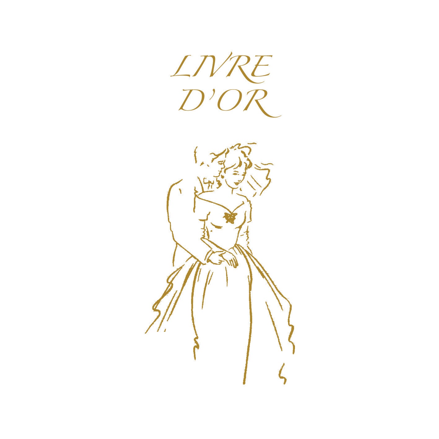 Livre d'Or Mariage Doré - Ref: 5500