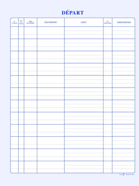 Registre Courrier Départ - Réf: 520