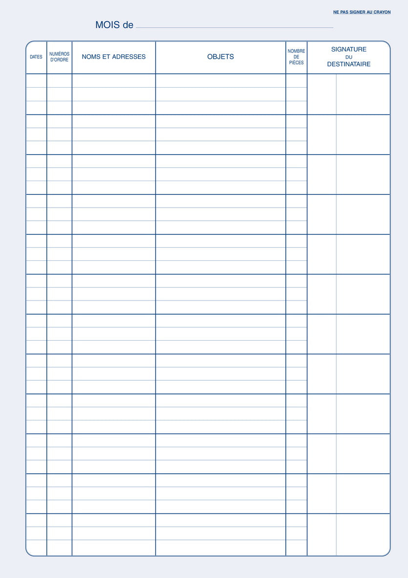 Registre  "Livre de transmission" - Ref: SP620